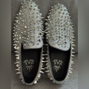 Silver Spiked Loafers 6